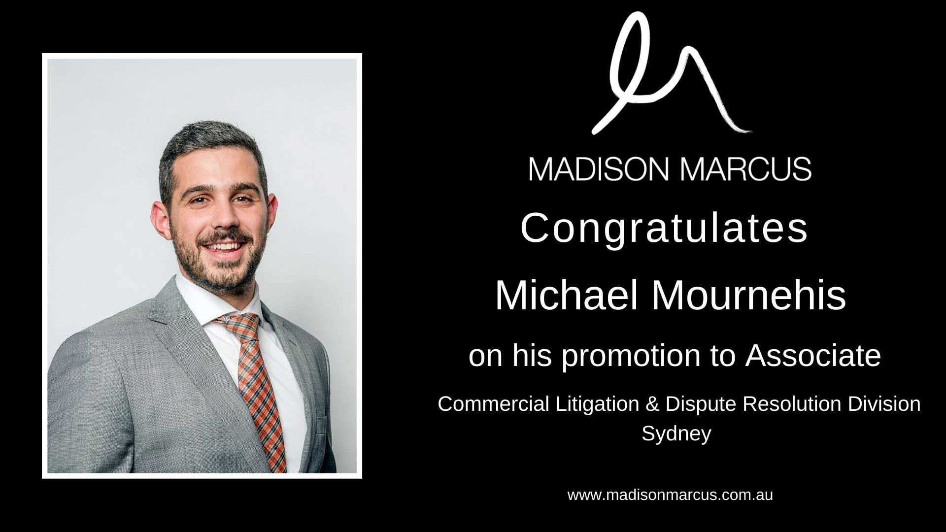 Madison Marcus promotes Michael Mournehis to Associate