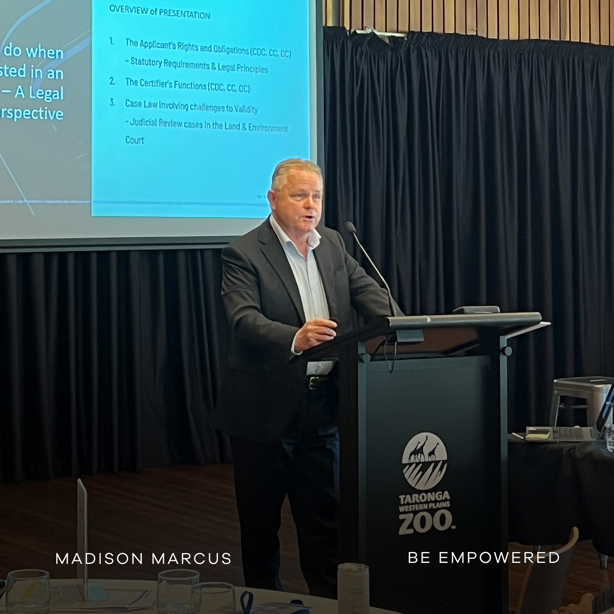 Michael Mantei presenting on planning and environment law at the AAC Regional Conference 2025