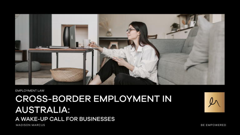 A professional works remotely from home using a laptop and notepad, symbolising cross-border employment, offshore labour arrangements and compliance risks in Australia.